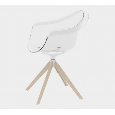 incasso swivel armchair with wooden legs