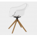 incasso swivel armchair with wooden legs