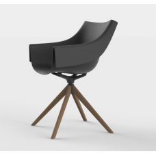 manta wooden swivel armchair